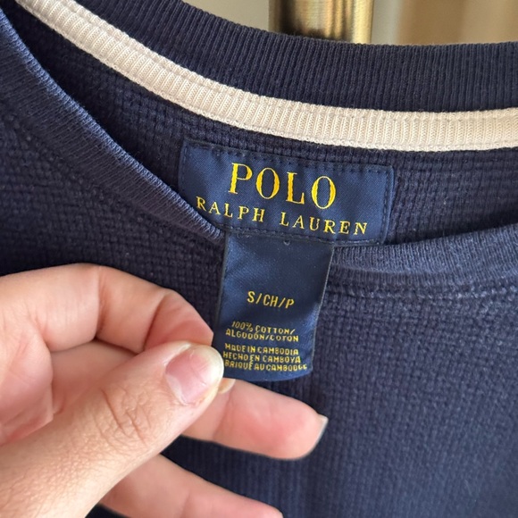 Polo by Ralph Lauren Men's Deep Blue Long Sleeve Tee - Picture 3 of 7